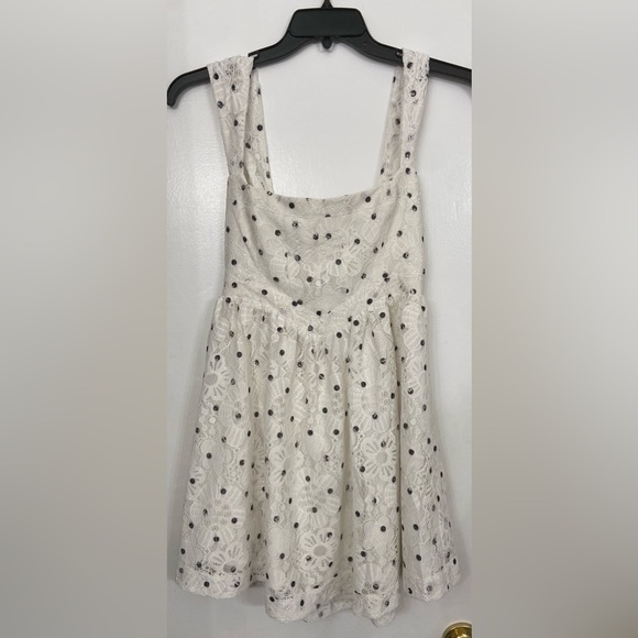 NWT For Love & Lemons Donna Mini Dress Black and White Size Medium - Picture 5 of 8